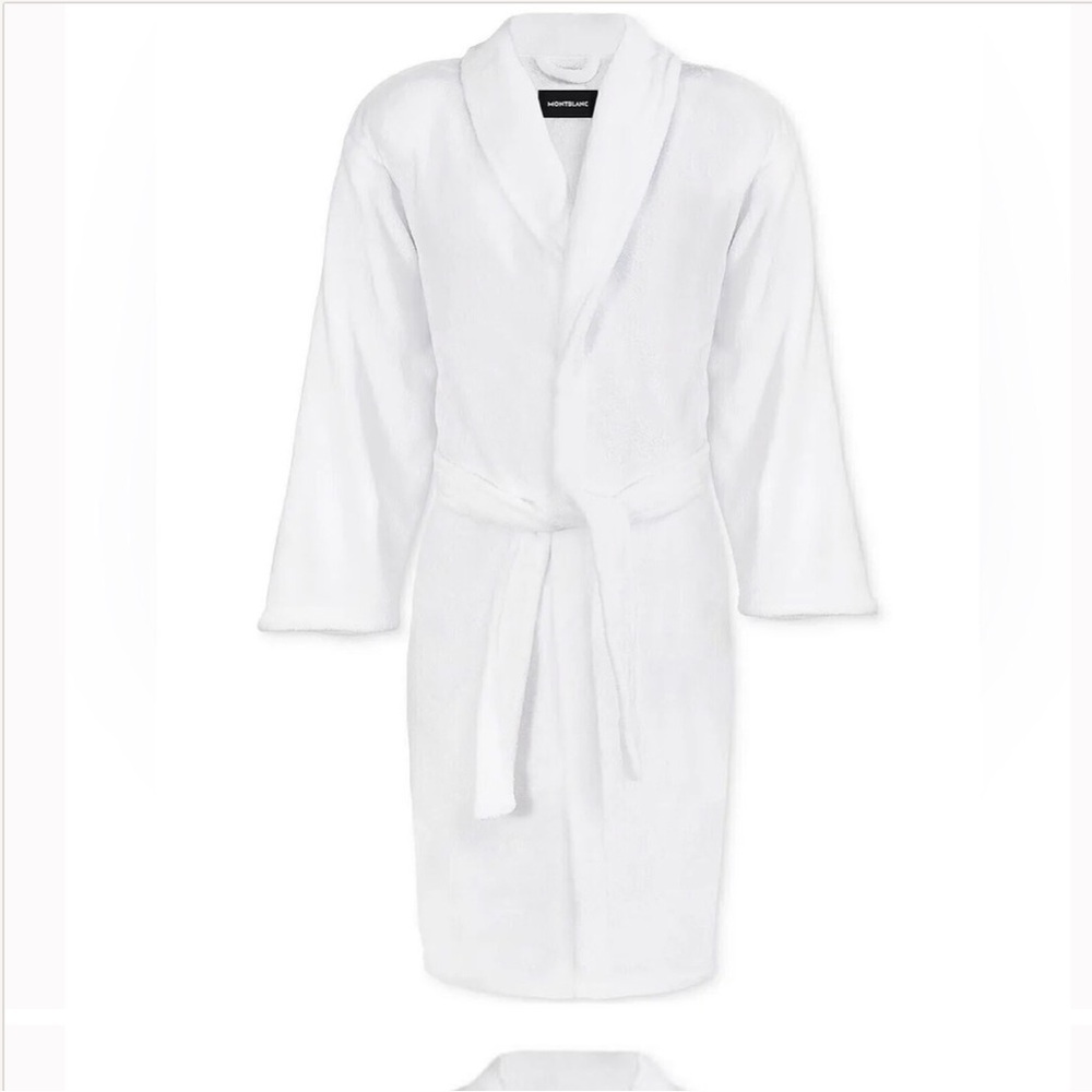 NWT MONTBLANC White Basic Lounge Bathrobe Robe One Size